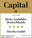 Logo von Capital. Beste Ausbilder Deutschlands. Handwerkliche und kaufmännische Ausbildung