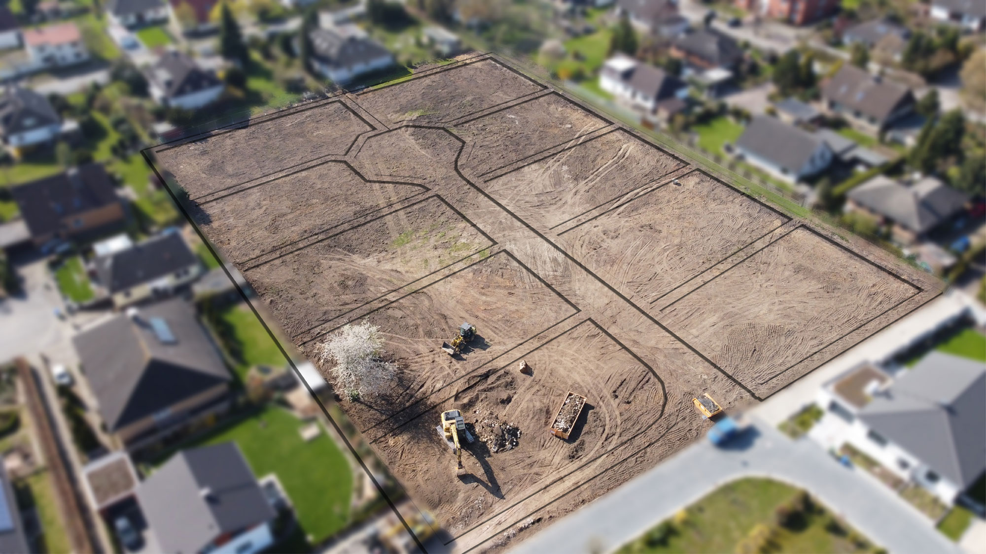 Lageplan der exklusiven Grundstücke der Elm Bau im Baugebiet in Königslutter