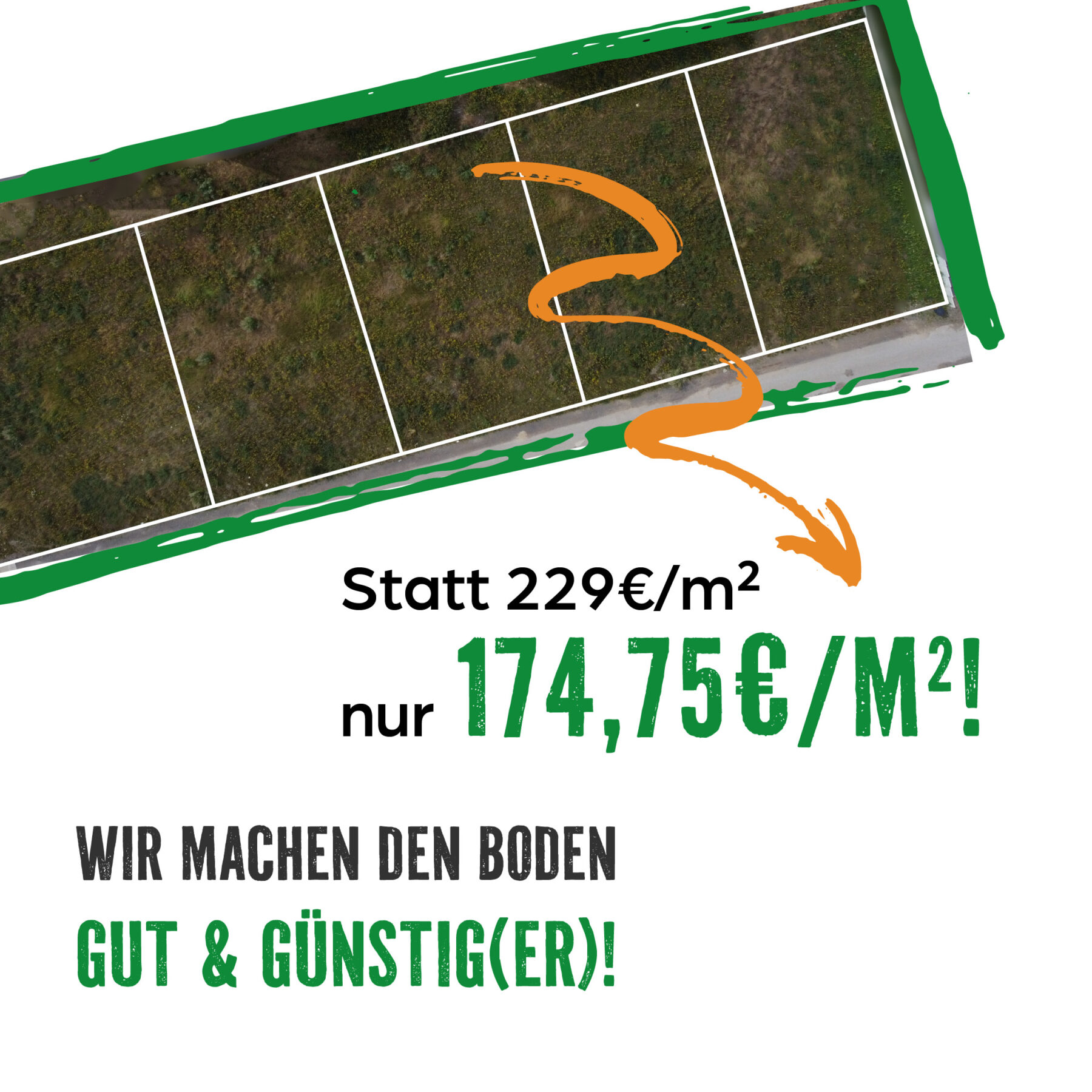 Grundstücksangebot Wie machen den Boden gut & günstig(er)! Grundstück für 30.000 Euro weniger.